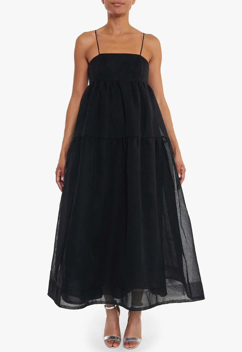 True Decadence Black Smock Midi Dress - Image 5
