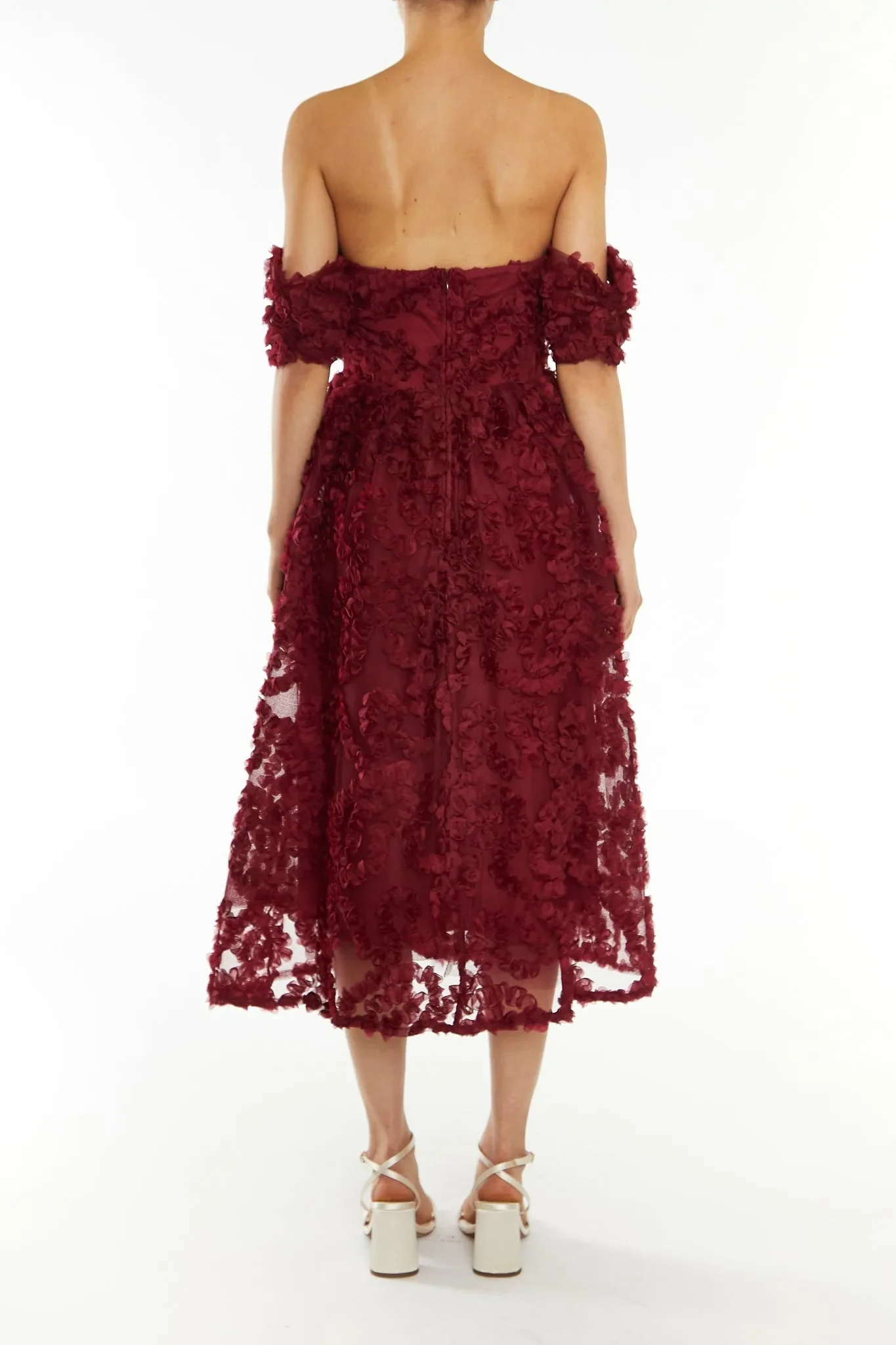 True Decadence Burgundy Amelia Bardot Dress - Image 2