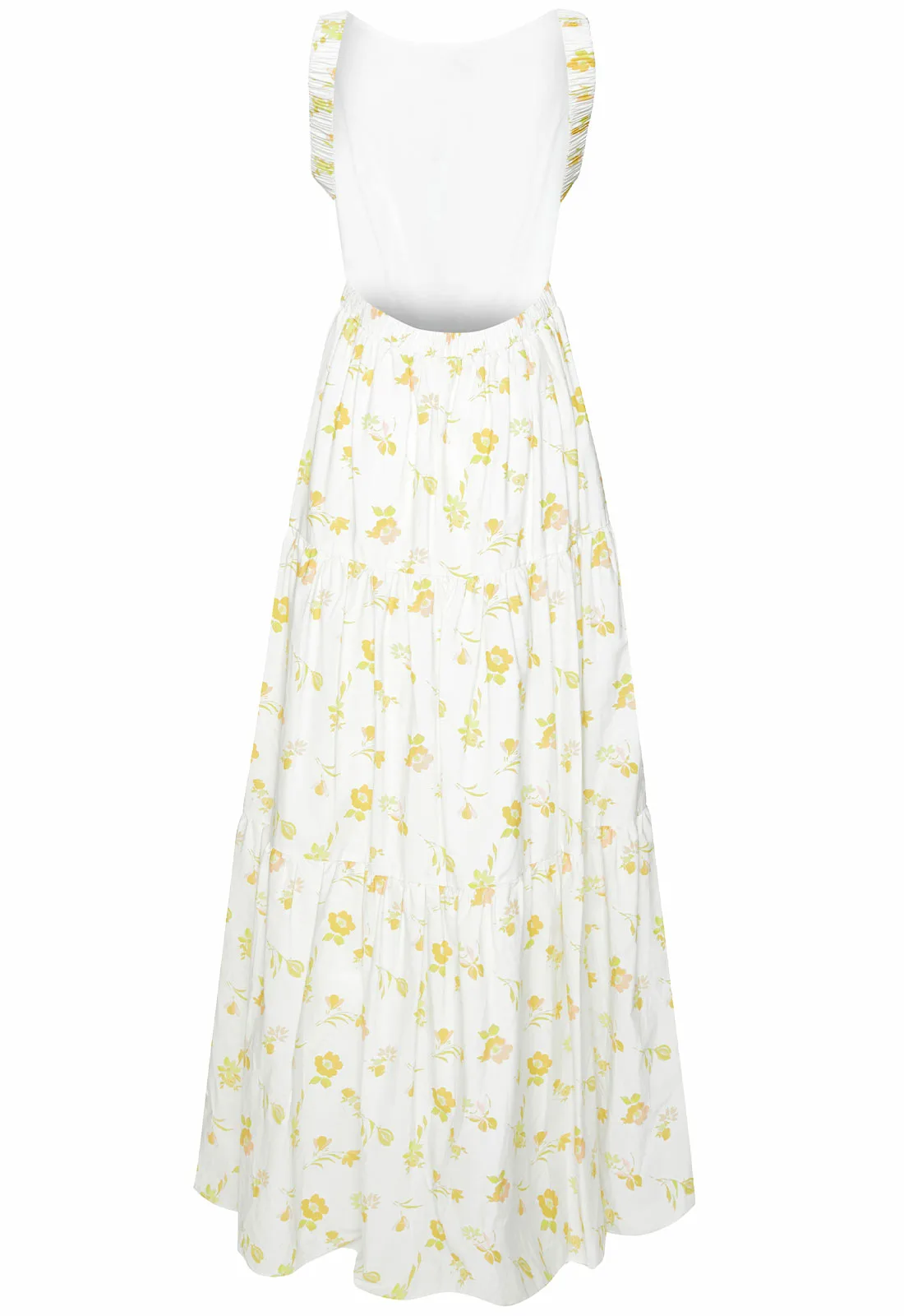 True Decadence Cream Floral Backless Maxi Dress - Image 2