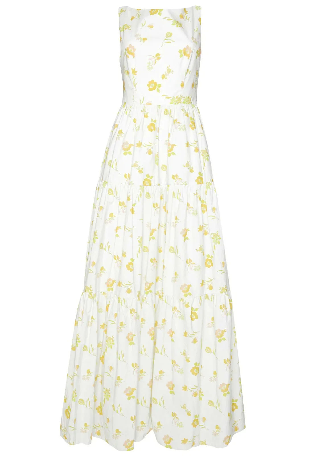 True Decadence Cream Floral Backless Maxi Dress - Image 3
