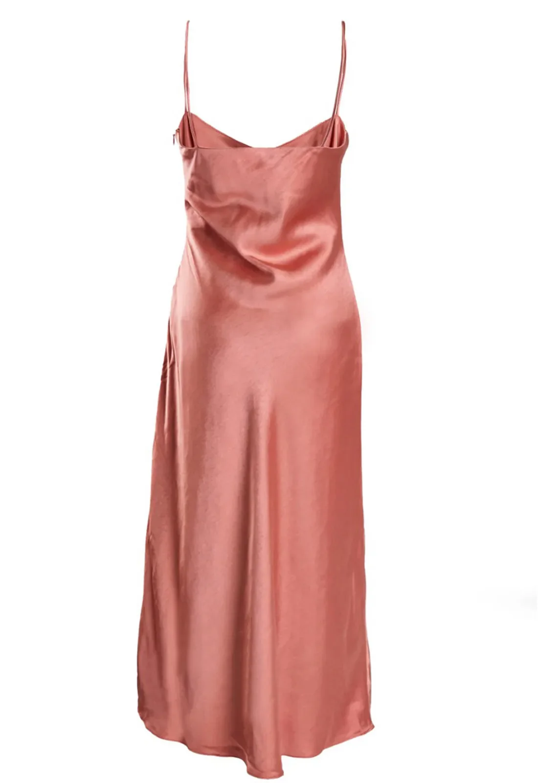 True Decadence Delphine Dusty Peach Midi Slip Dress - Image 2