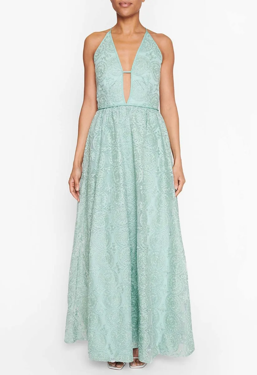 True Decadence Green Plunge Maxi Dress - Image 3