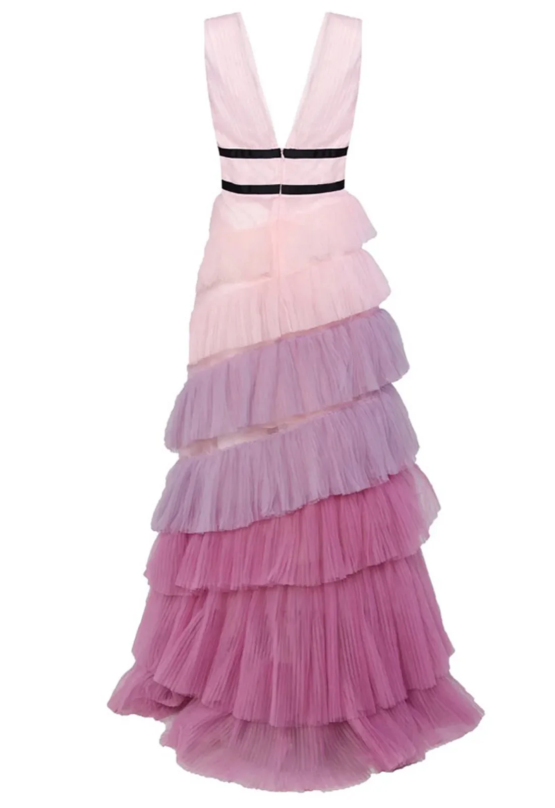 True Decadence Layla Lilac Ombre Pleated Tired Maxi-Dress - Image 2