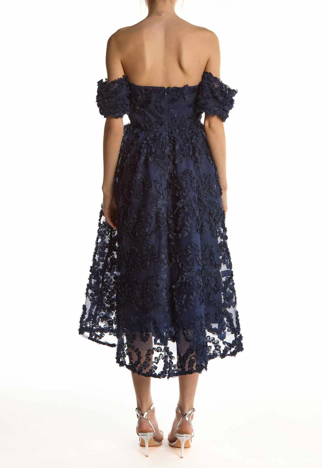 True Decadence Navy Amelia Bardot Bust Cup Midi Dress - Image 2