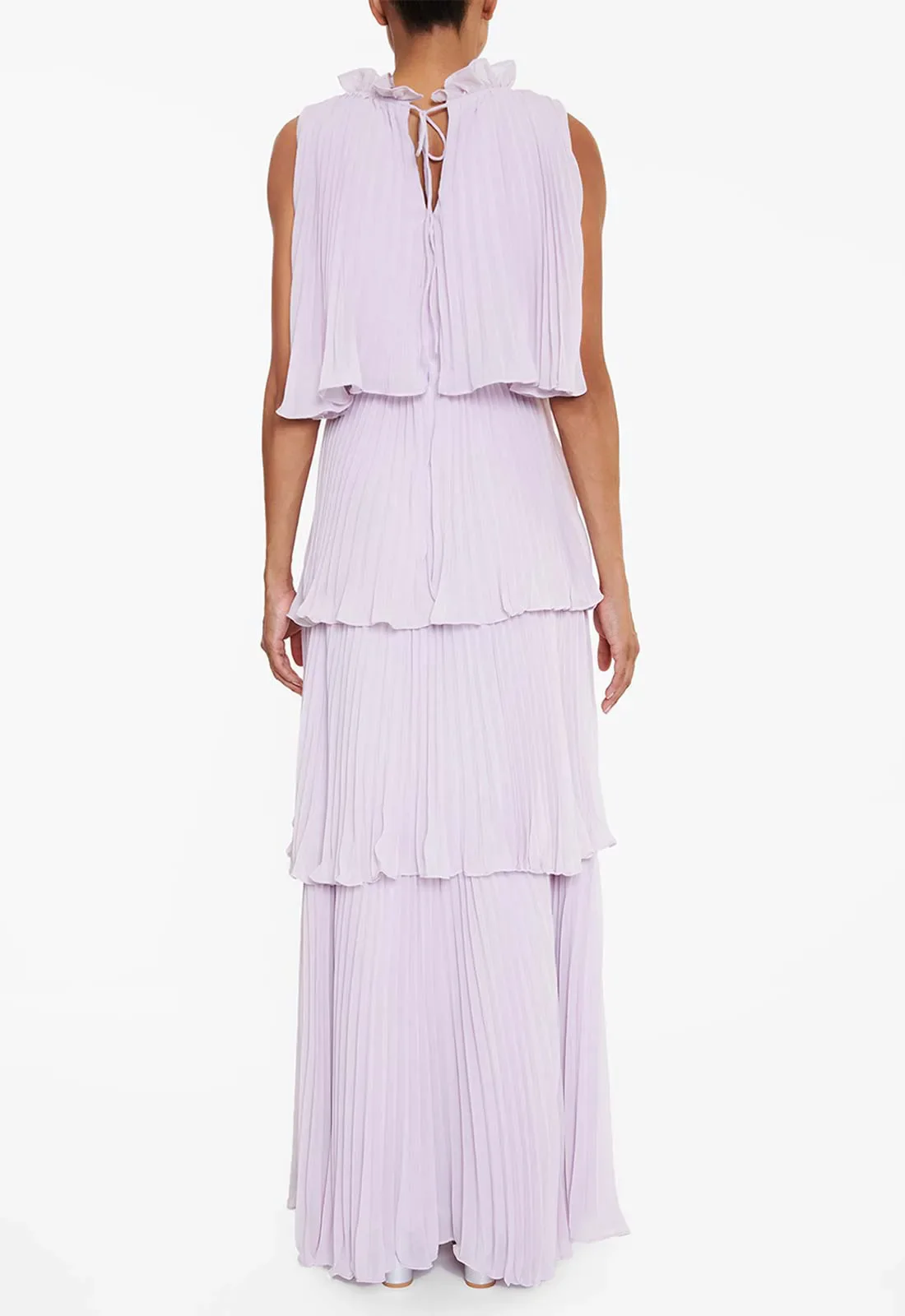 True Decadence Lilac Tiered Pleated Maxi Dress - Image 2