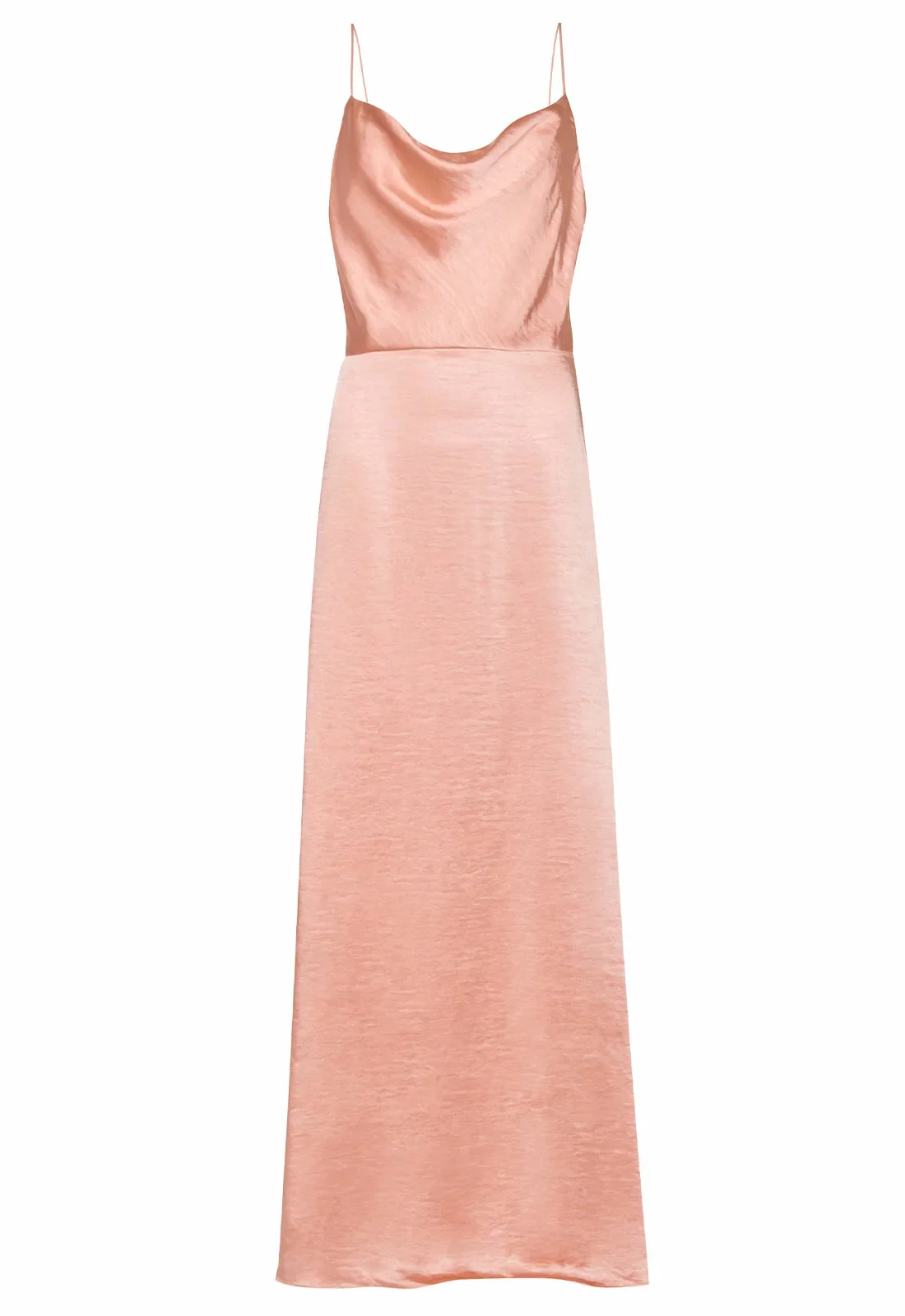 True Decadence Peach Satin Cowl Neck Maxi Dress - Image 3