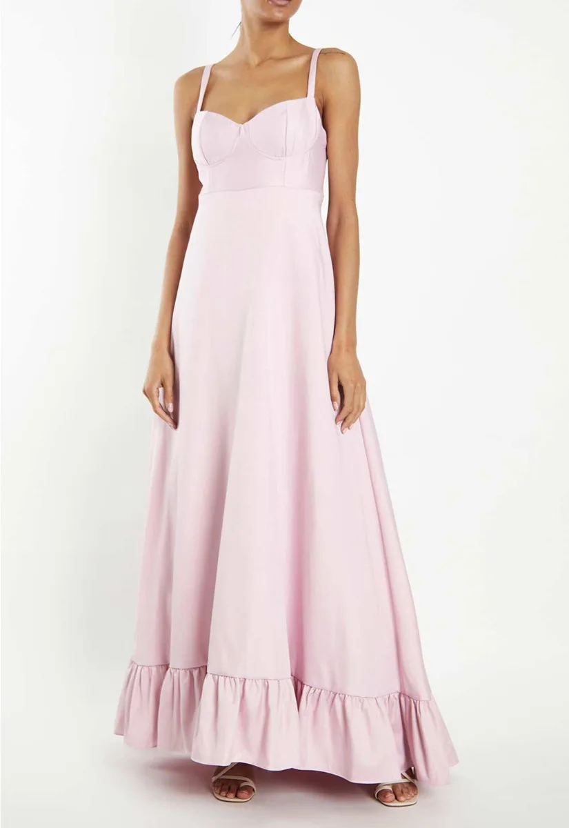 True Decadence Pink Frill Maxi Dress - Image 4