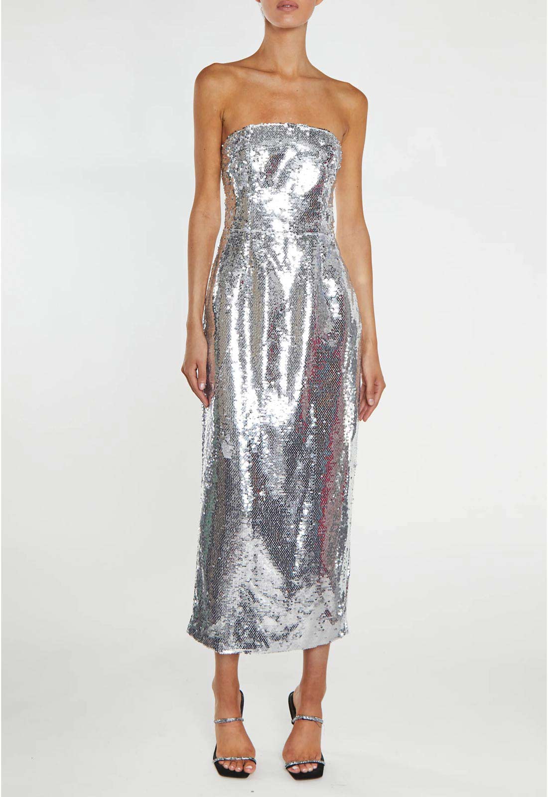True Decadence Silver Paris Cocktail Dress - Image 4