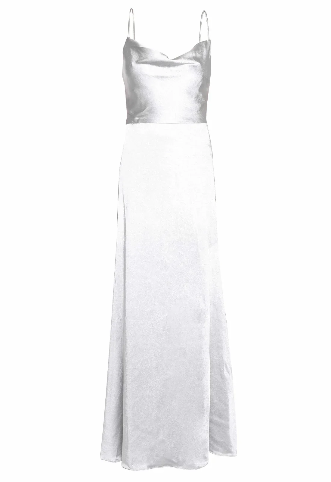True Decadence Silver Satin Cowl Neck Maxi Dress - Image 3