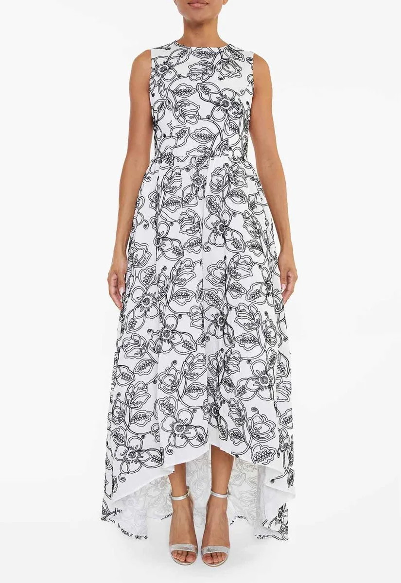 True Decadence White Corded Flower High Low Dress - Image 3