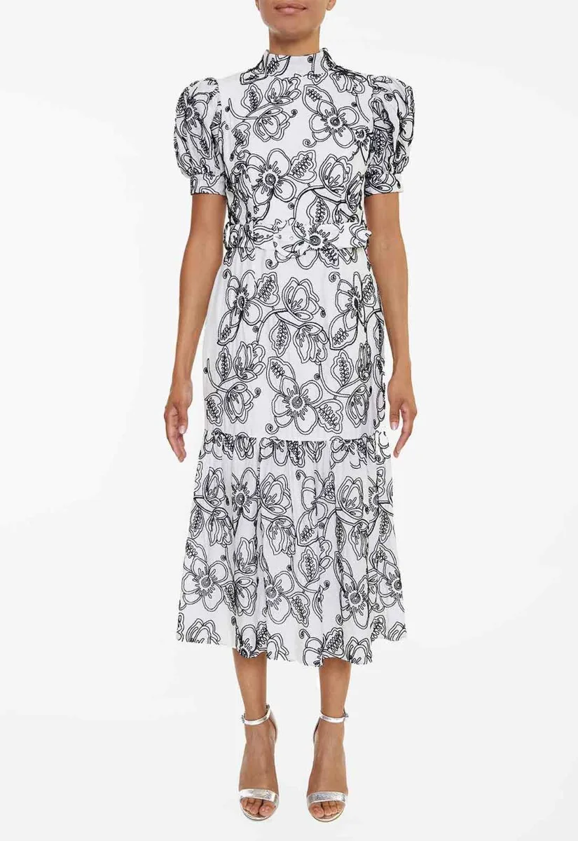 True Decadence White Print Tea Dress - Image 4