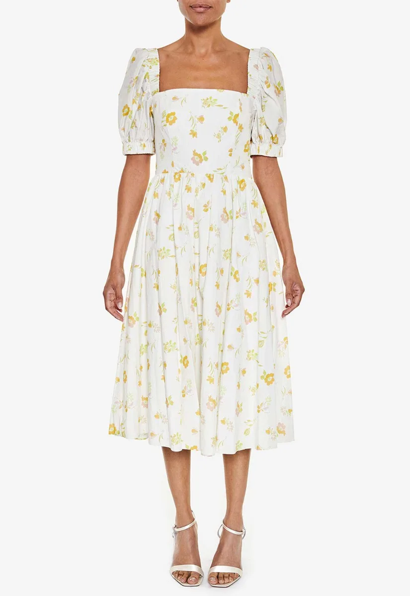 True Decadence Yellow Floral Tea Dress - Image 7