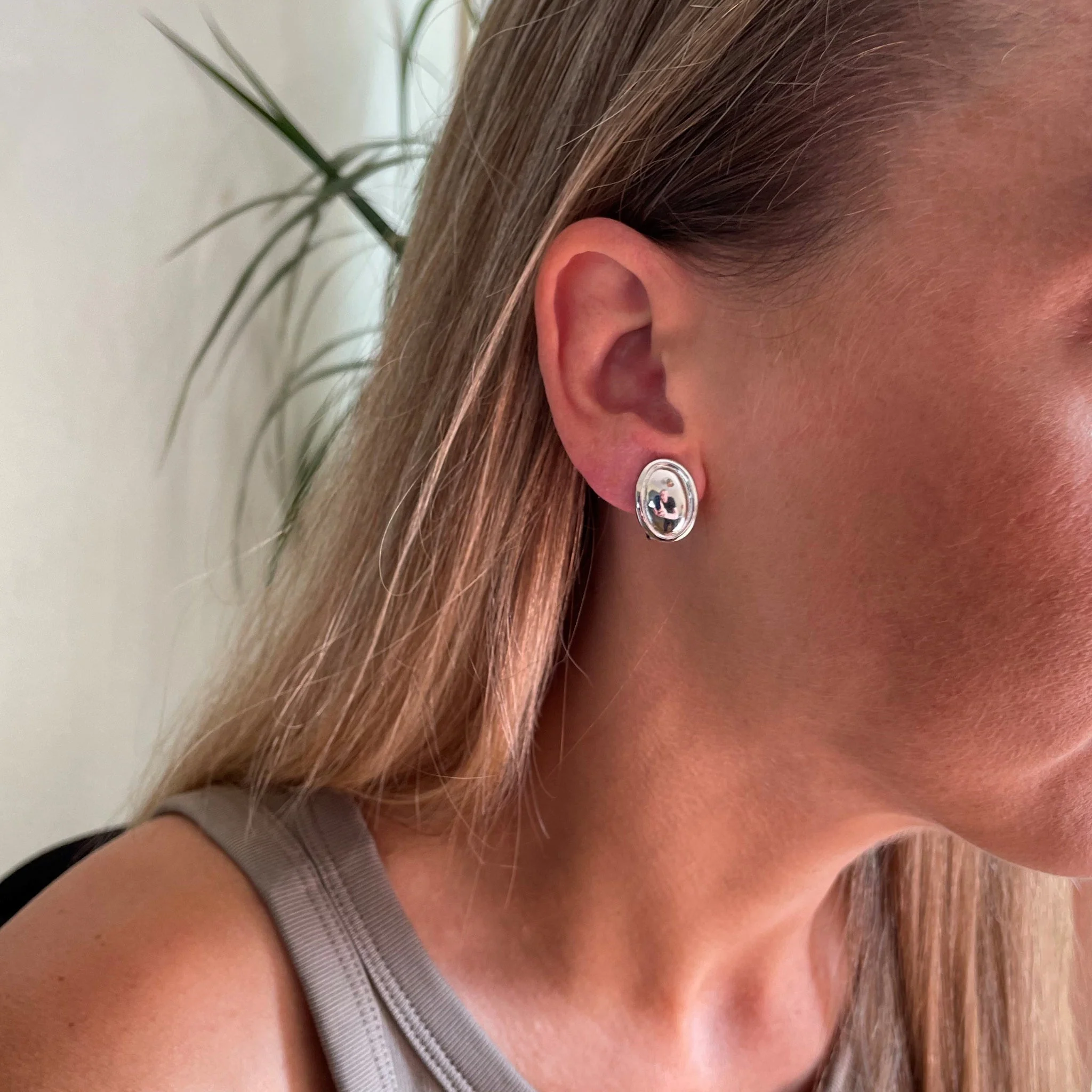 Cachet London Vega Polished Silver Clip On Earrings - Image 10