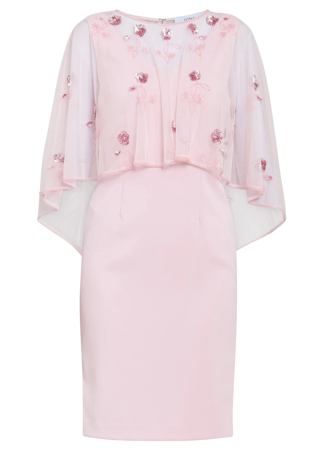 Gina Bacconi Pink Vera Beaded Cape Dress - Image 5