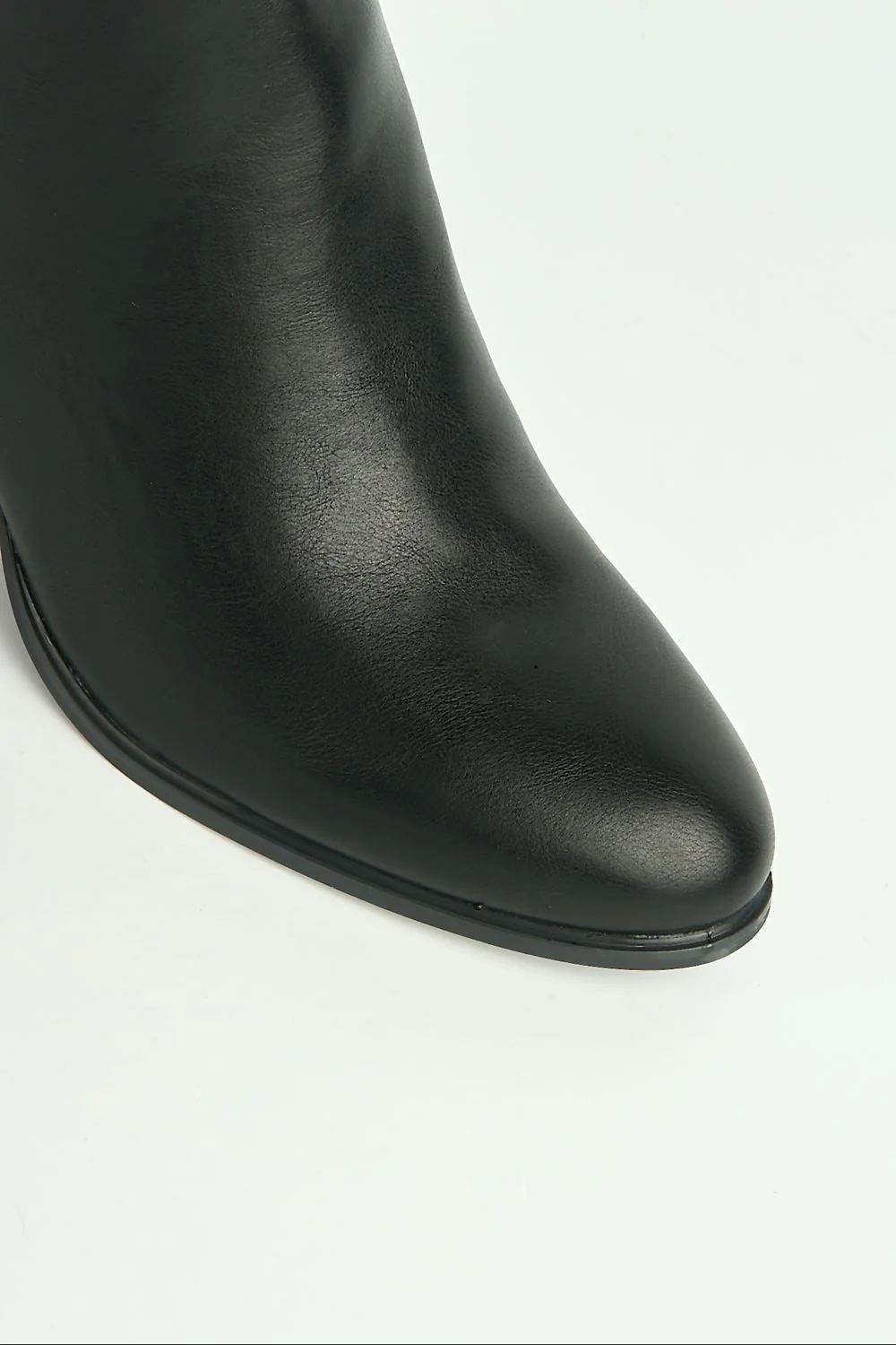 Vera Diamante Detail Gold Trim Knee High Boots in Black - Image 6