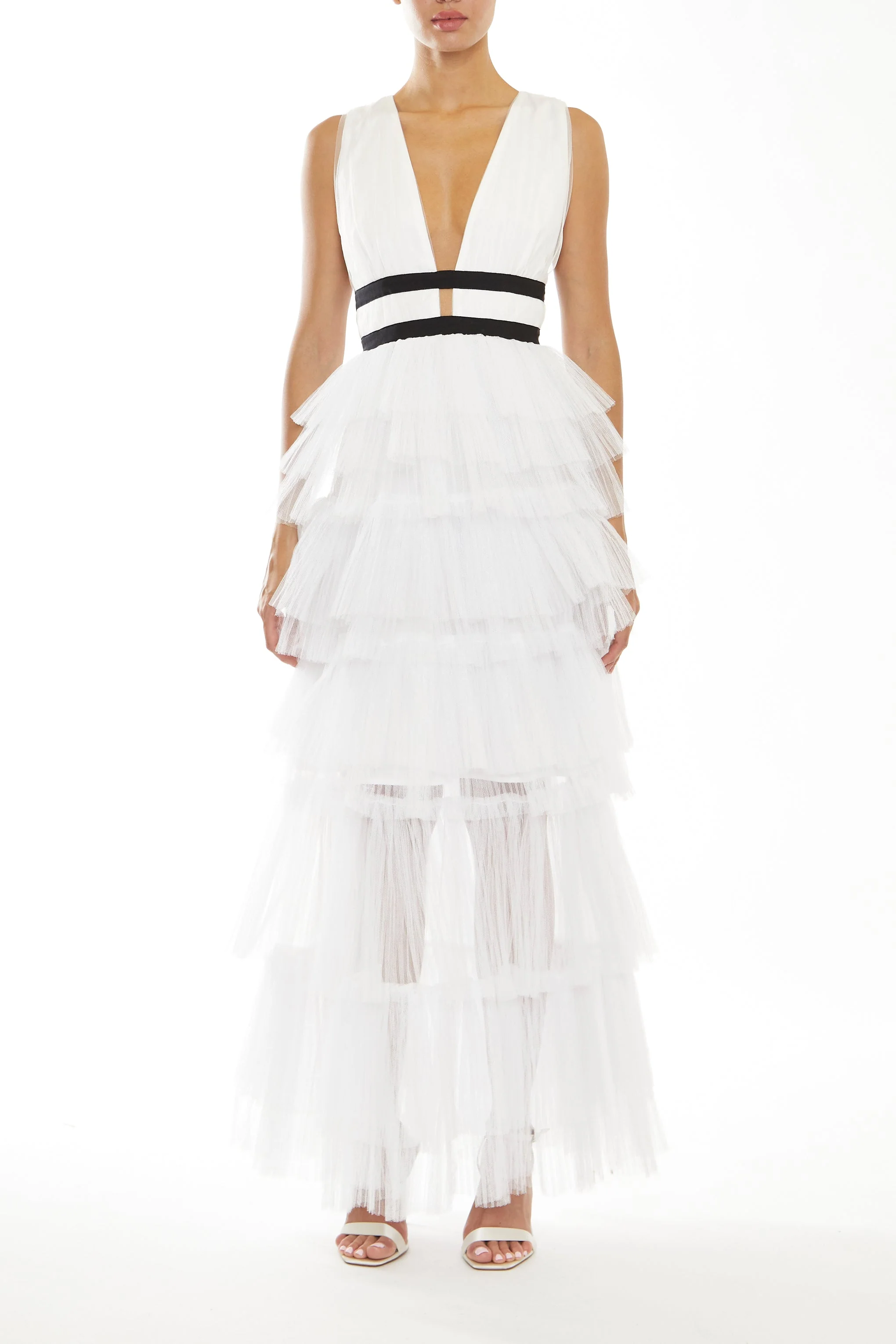 True Decadence Eliza White Tulle Maxi Dress - Image 2